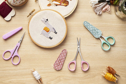 Beaditive High Precision Detail Scissors Set (2-Pc) Sharp, Fine Tips | Paper Cutting, Scrapbooking, Sewing, Crafting | Stainless Steel | Protective Cover (Pastel)