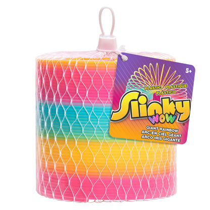 Slinky the Original Walking Spring Toy, 5-inch Diameter Plastic Rainbow Giant Slinky, Fidget Toy, Kids Toys for Ages 5 Up by Just Play