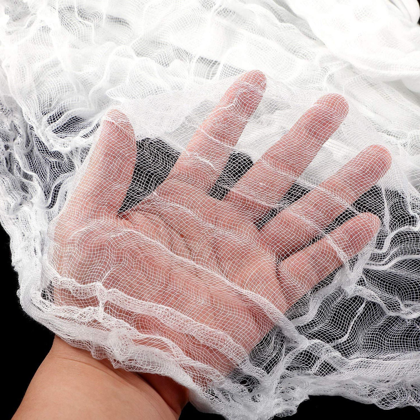 Boao 85 x 197 Inch Halloween Cheesecloth Cheese Cloth Roll for Crafts Large White Cotton Muslin Gauze Fabric for Party Decorations
