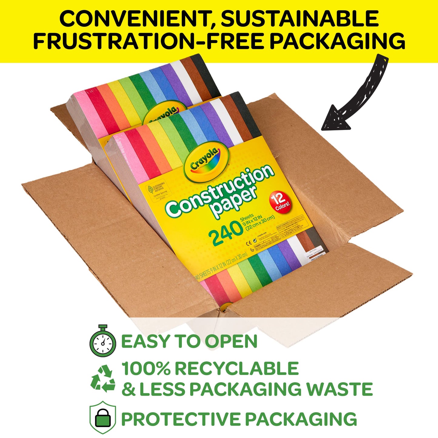 Crayola Construction Paper - 480ct (2pck), Bulk Teacher Supplies, Back to School Essentials For Kids, Classroom Must Have, Arts & Crafts Art Paper