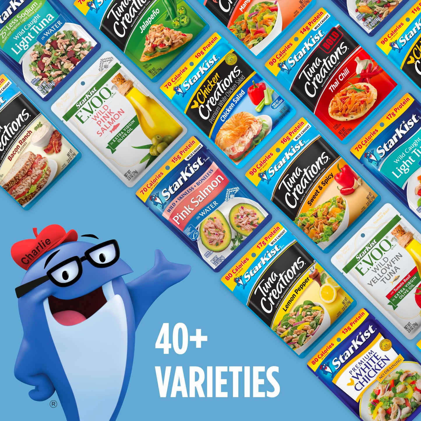 StarKist Tuna Creations Hickory Smoked, 2.6 oz Pouch (12 Pack) Ready to Eat Wild Caught Tuna, g Protein, Calories Per Serving, Gluten Free, Soy Free, Kosher, Perfect for Salads, Keto Meals and Snacks