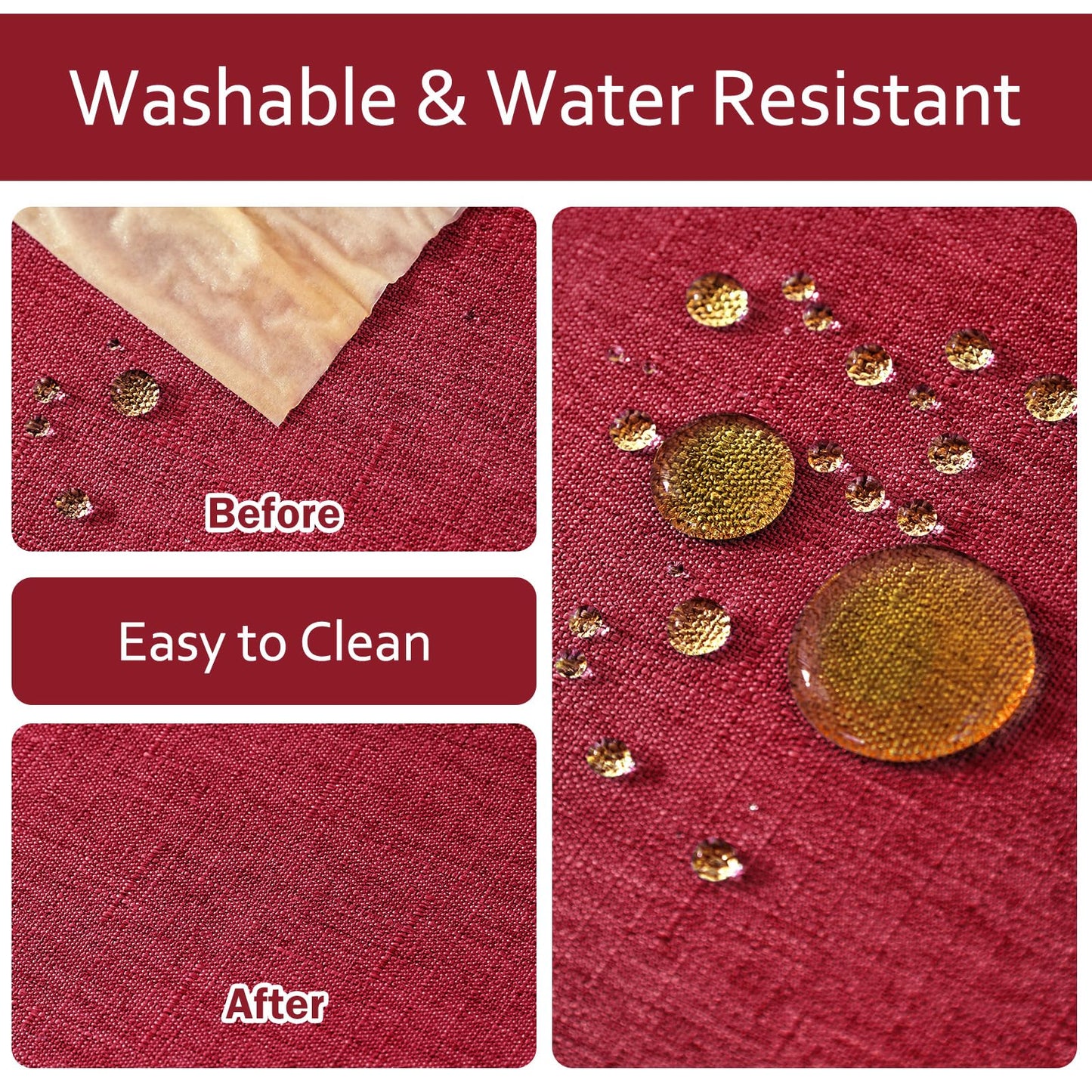 AUSSPVOCT Textured 54 Inch Round Tablecloth Up to 35'' Dia Tables Waterproof Spill-Proof Wipeable Table Cloth Wrinkle Free Circle Dining Table Cover for Birthday Farmhouse Outdoor Party Tablecloths