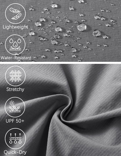 WENRONSTA Men's Hiking Work Cargo Pants Quick-Dry Lightweight Waterproof 6 Pockets Outdoor Mountain Fishing Camping Pants Light Grey XXL