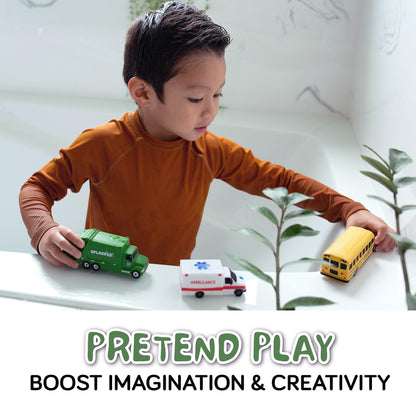 SplashEZ Mold Free Car Bath Toys for Kids | Toddler Bath Toys with No Hole for Water | Vehicles Set Ideal Size for Little Hands | Safe, Durable for Endless Tub Fun | Great for Boys & Girls Ages 0+