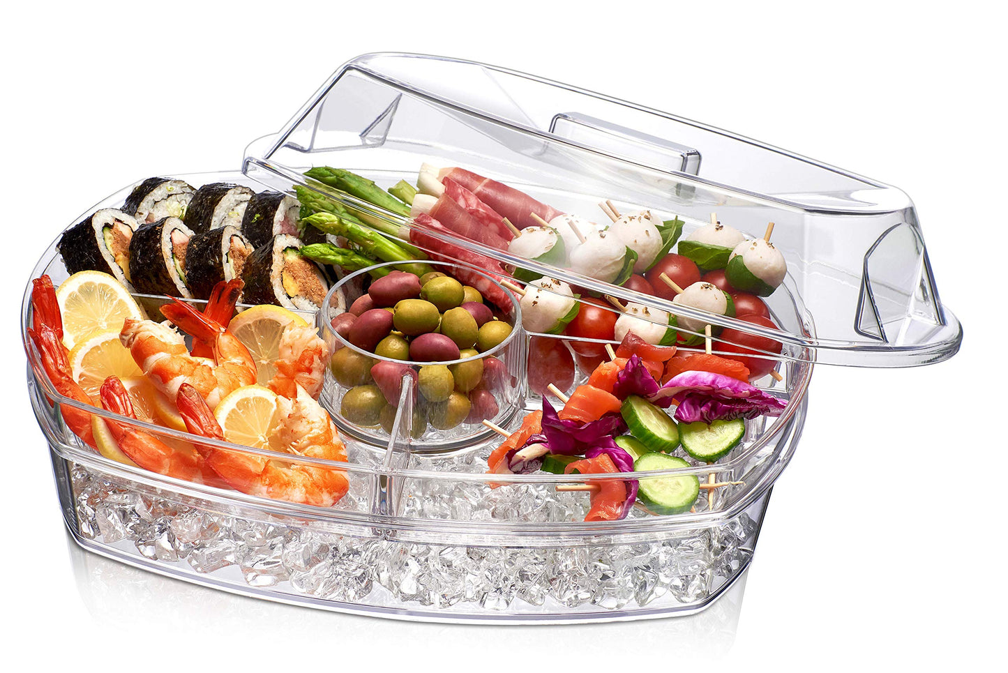 Prodyne Ice Party Platter, 15 1/2" x 11" x 6", Clear