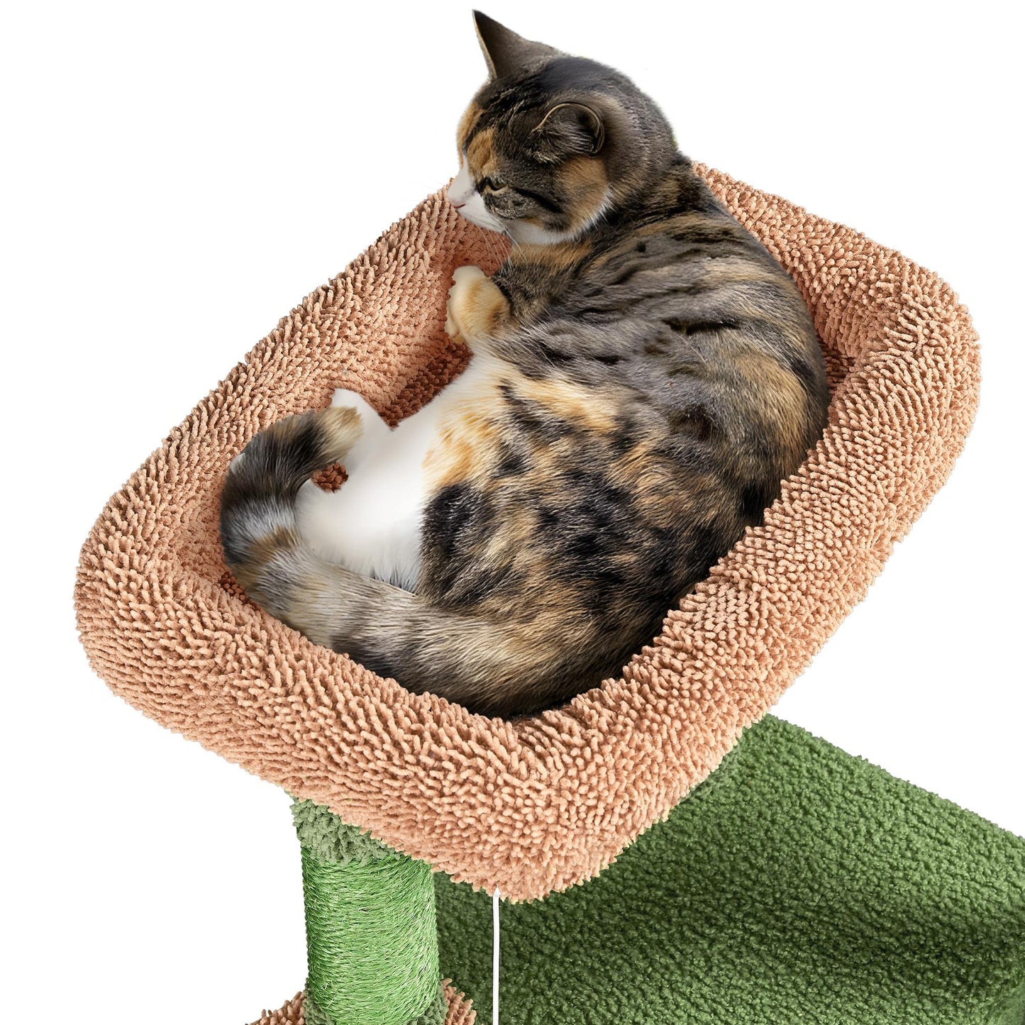 Yaheetech Cactus Cat Tree, 42in Cat Tower for Indoor Cats, Multi Level Kitten Condo Scratching Post, Cat Activity Center Pet Furniture w/Ball, Plush Perch, Platform, Basket