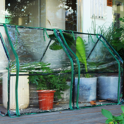 Gardzen Mini Greenhouse Heavy Duty Portable Green House, Clear Tent Small Greenhouse for Indoor Outdoor Plants 71.7”(L) x36.2”(W) x42.5”(H)