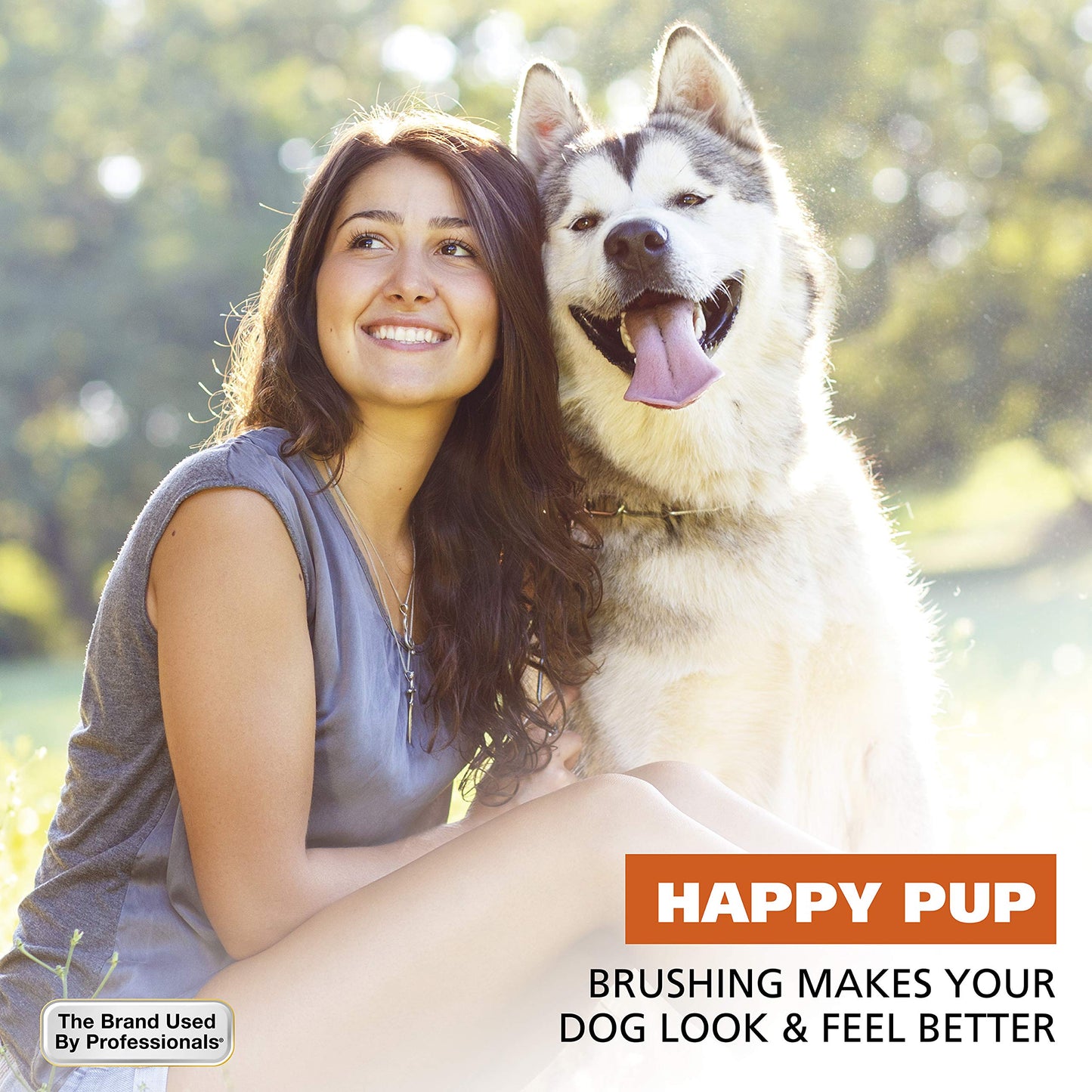 WAHL Premium Large Pet Slicker Brush with Ergronomic Rubber Grips for Comfortable Brushing of Dogs and Cats - Model 858407