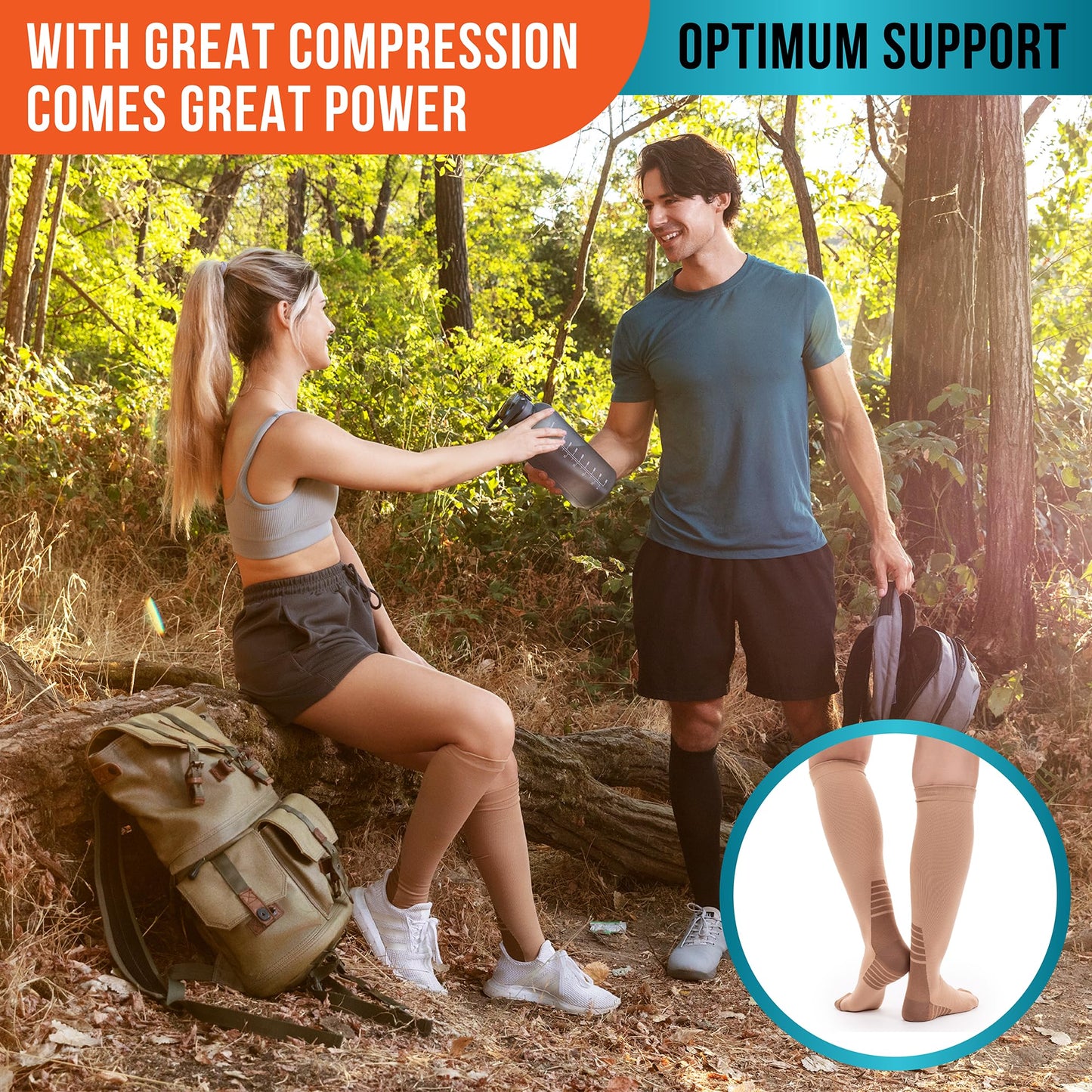 Compression Socks for Women & Men (20-30 mmHg) Support for Travel, Nurses, Pregnancy, Shin Splints, Sports and Everyday Wear