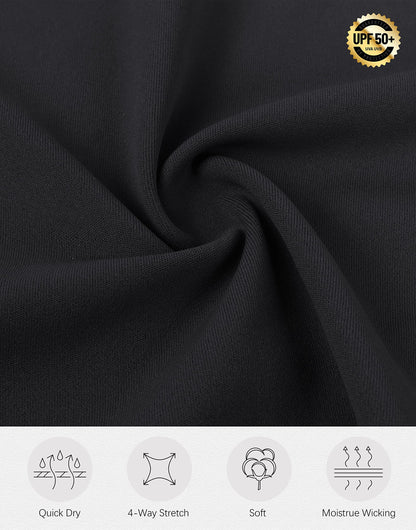 SANTINY High Waist Zipper Pocket Knee Length Athletic Skort for Women Golf Tennis Black L