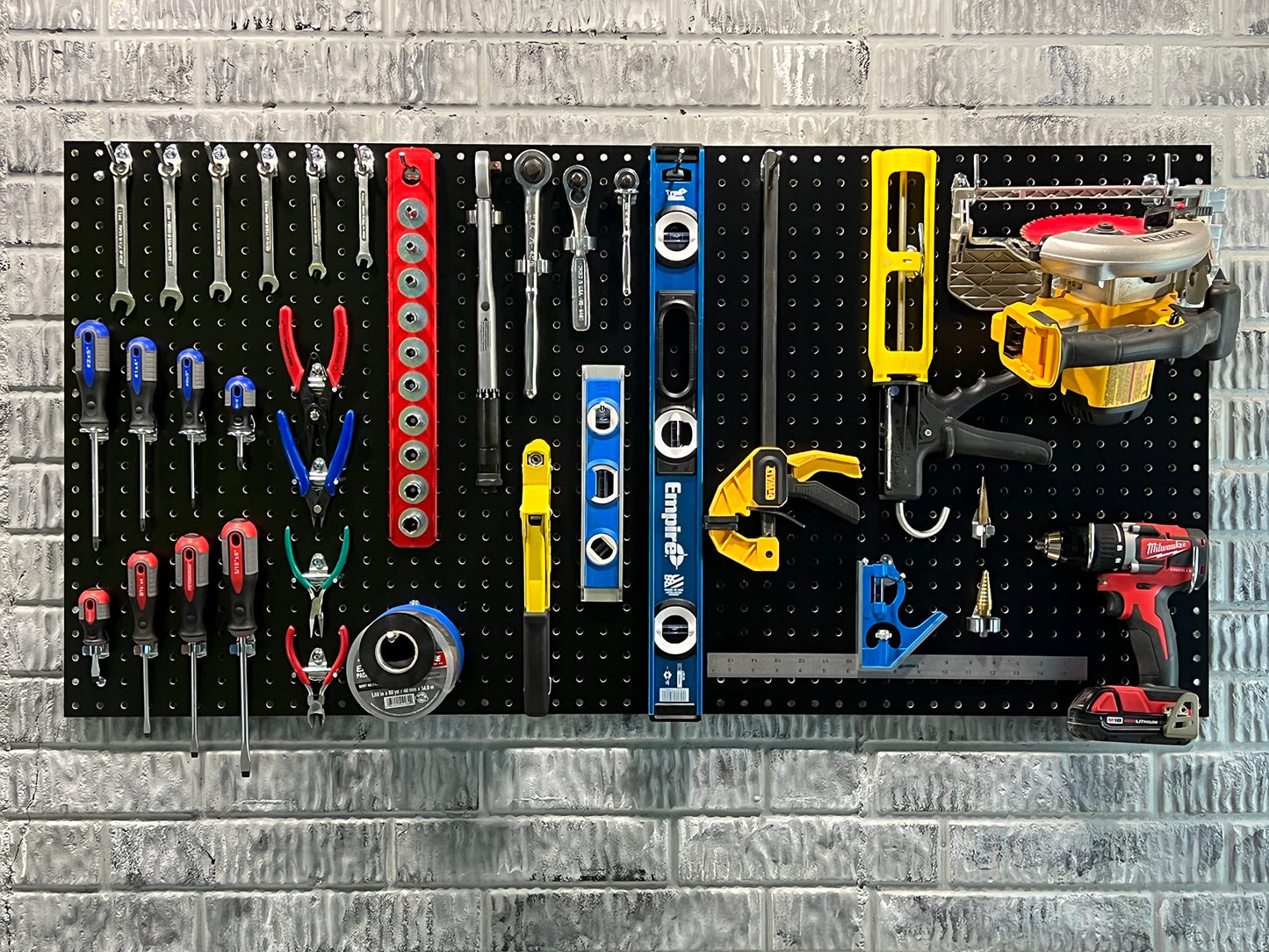 Triton Products High Density Fiberboards - Set of 2 Pegboard Wall Panels for Garage Storage and Organization, 24" x 48" (Black)