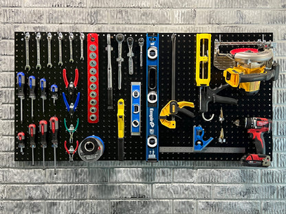 Triton Products High Density Fiberboards - Set of 2 Pegboard Wall Panels for Garage Storage and Organization, 24" x 48" (Black)