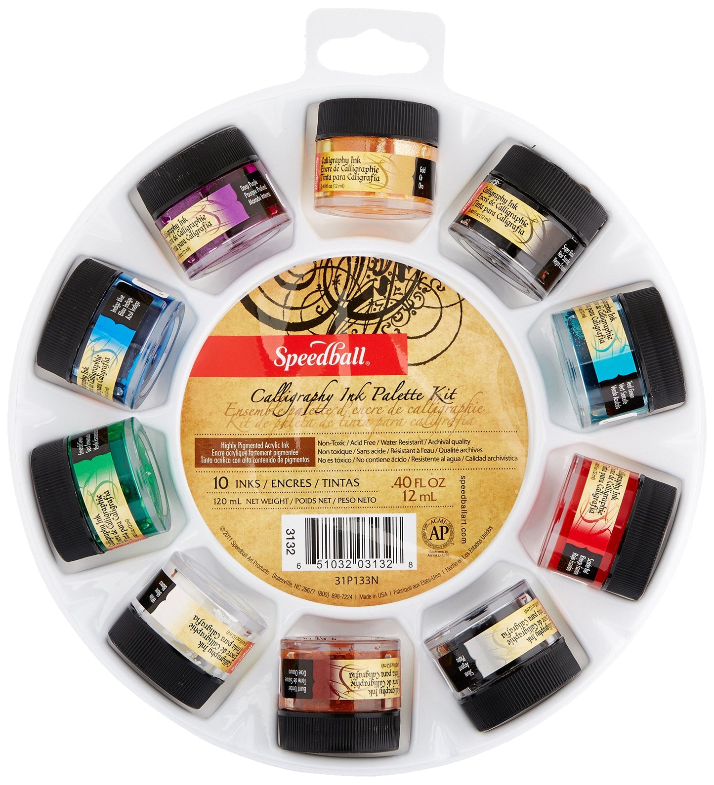 Speedball Art Products SB3132 Calligraphy Ink Palette Kit