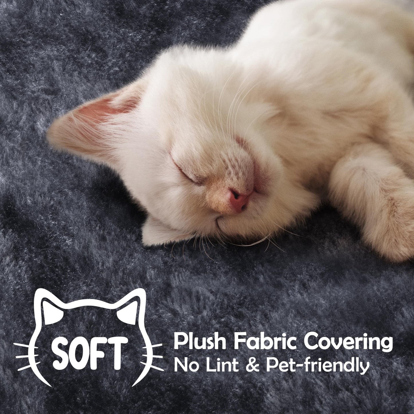 Yaheetech 57 inches Cat Tree for Indoor Cats, Multi-Level Cat Tower w/ 3 Perches, 2 Cat Condos, 2 Hanging Balls and Scratching Posts, Dark Gray