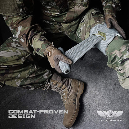 EVERLIT Emergency Trauma Kit, CAT GEN-7 Tourniquet 36" Splint, Military Combat Tactical IFAK for First Aid Response, Critical Wounds, Severe Bleeding Control (Black Camo)