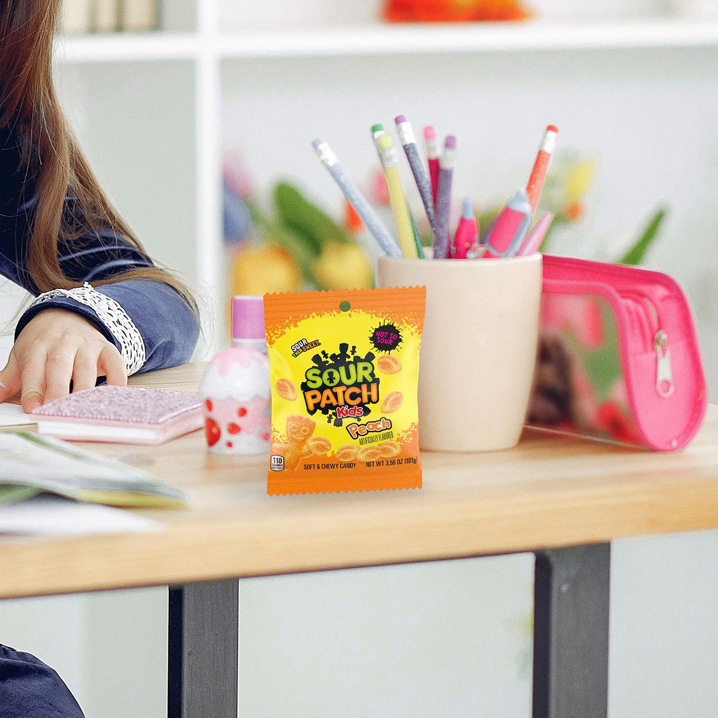 SOUR PATCH KIDS Peach Soft & Chewy Candy, Bulk Candy, 12 - 3.56 oz Bags