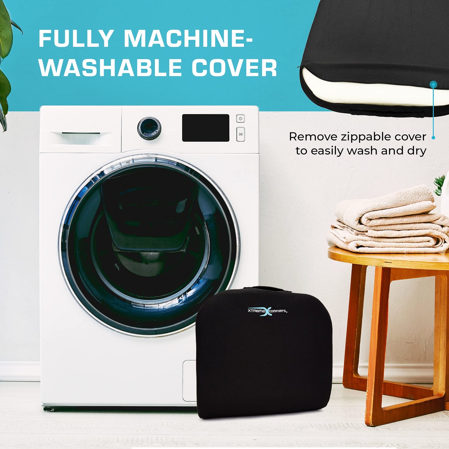 Xtreme Comforts Seat Cushions | Office Chair Cushions for Desk, Car, Wheelchair| Ergonomic Memory Foam Seat Cushion for Support & Comfort | Helps Improve Sitting Posture for Work & Body Relief