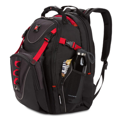 Wenger Maxxum Laptop Backpack, Fits 16 Inch Laptop, Men's and Women's, Black/Red