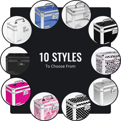 Vaultz Secure Security Lock Boxes - Safe Combination Lock Box, Storage for Documents, Valuables, Medicine & Money - 9.88 x 7.75 x 7 Inch - Black/Chrome