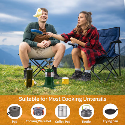 Propane Cylinder Top Stove with Adjustable Burner, Portable Camping/Backpacking Cooker 10000BTU,Camping Stove Propane,Single Burner Propane Stove,Camp Gas Stove with a USB Ligther (Fuel not included)