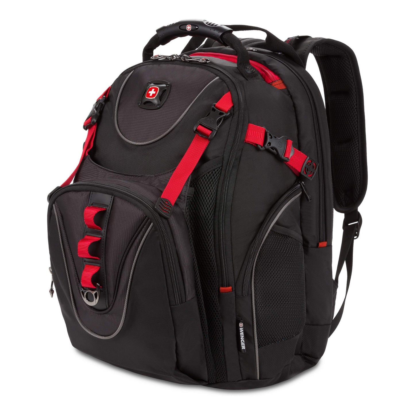 Wenger Maxxum Laptop Backpack, Fits 16 Inch Laptop, Men's and Women's, Black/Red