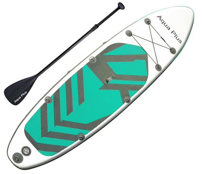 Aqua Plus 6inches Thick Inflatable SUP for All Skill Levels Stand Up Paddle Board,Paddle,Pump,ISUP Travel Backpack, Leash,Shoulder Strap,Youth,Adult Inflatable Paddle Board