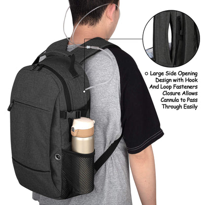 CURMIO Oxygen Tank Backpack, Portable Oxygen Cylinder Carrying Bag for Travel, Fits for Tank Size M2, M4/A, ML6, M6/B, M7, M9/C, Patent Design, Black