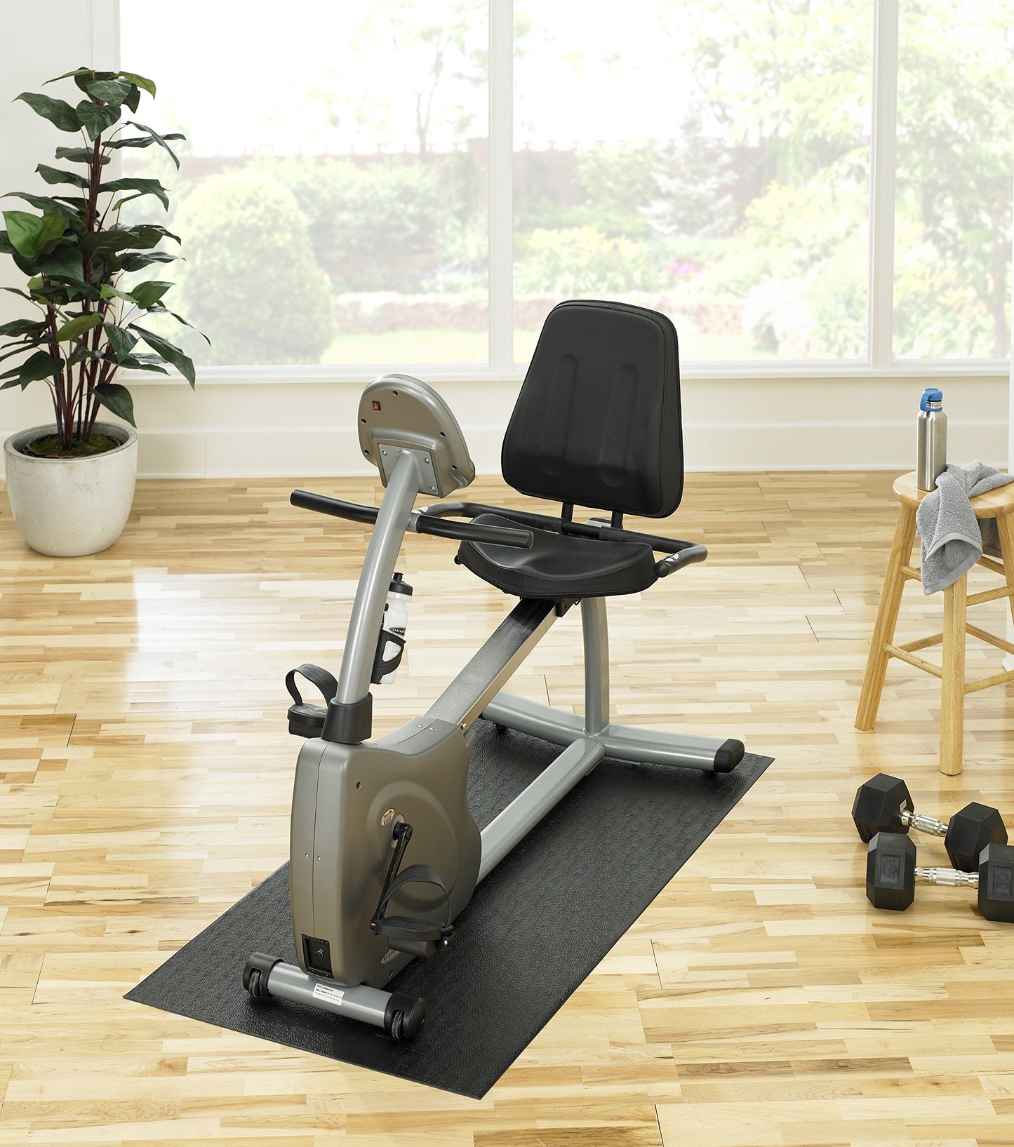 Supermats Heavy Duty Equipment Mat 13GS Made in U.S.A. for Indoor Cycles Recumbent Bikes Upright Exercise Bikes and Steppers (2.5 Feet x 5 Feet) (30-Inch x 60-Inch) (76.2 cm x 152.4 cm) , Black