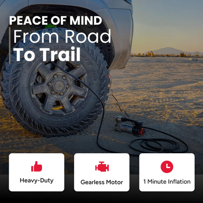 VIAIR 85P - 00085 Tire Inflator Portable Air Compressor for Car, Truck & SUV 12V On/Offroad Tire Pump Air Compressor Portable Heavy Duty 60 PSI, Cigarette Plug, Twist Chuck