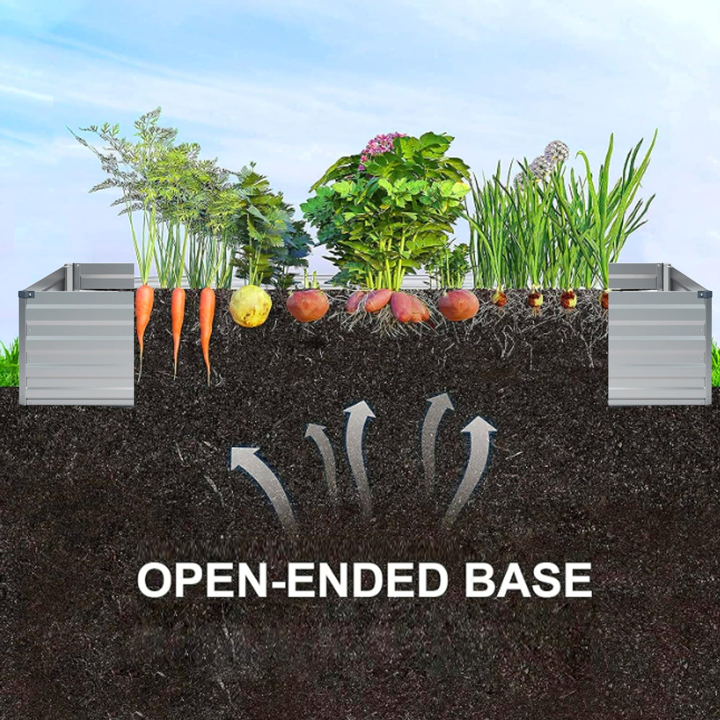 Vengarus 2pcs 4x3x1FT Galvanized Raised Garden Bed-Outdoor Planter Box for Vegetables,Metal Flower Boxes with Corner,Planter Raised Bed,Silver