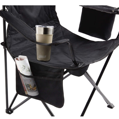 Coleman Portable Camping Chair with 4-Can Cooler, Cushioned Seat & Back with Side Pockets & Cup Holder, Carry Bag Included, Great for Camping, Tailgating, Firepits, Patio, & More