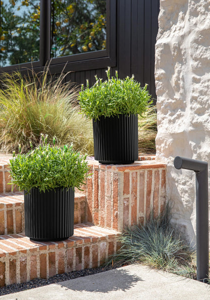 Veradek Demi Series Round Planter for Porch, Patio, Backyard | Durable Plastic-Stone Composite Material | Modern Décor for Tall Plants, Flowers