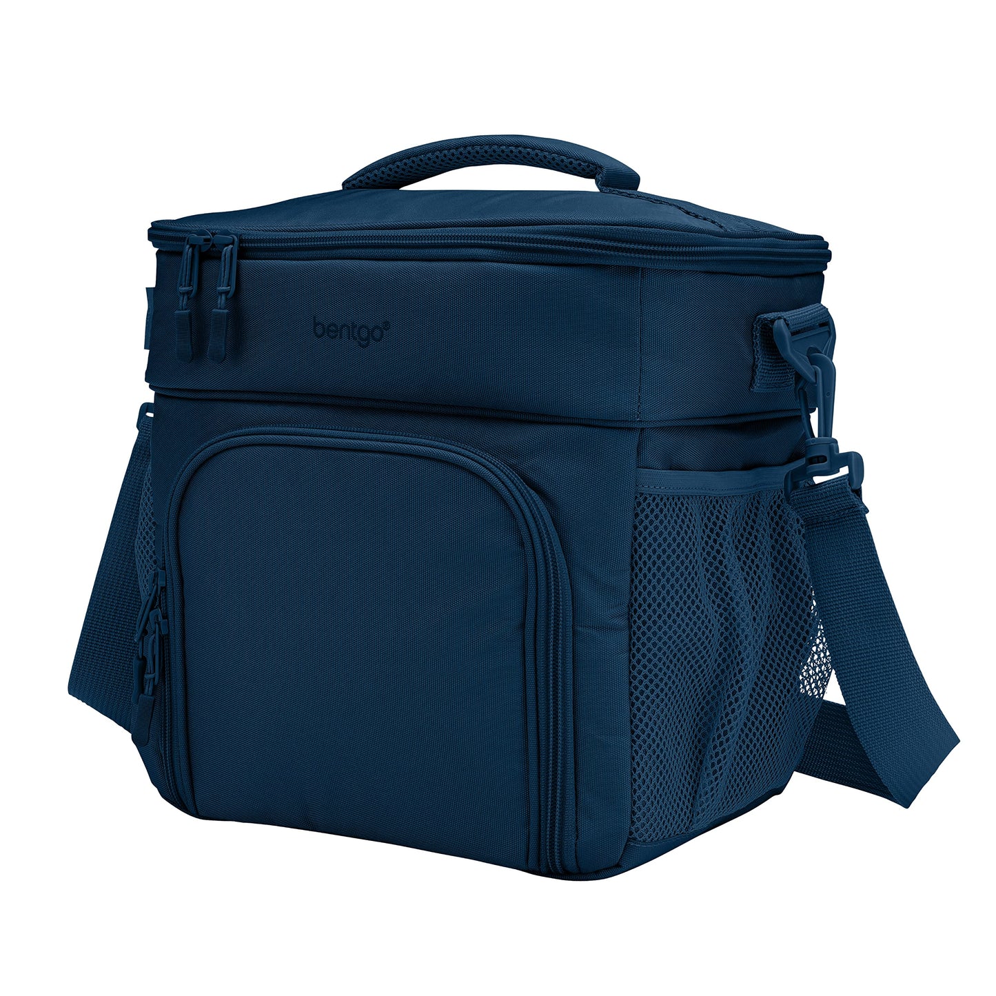 Bentgo Prep Deluxe Insulated Multimeal Bag - Lunch Box Bag, Holds 5 Meals, Premium Insulation up to 8 Hrs, Durable, Water-Resistant - Large Capacity For Adult Meal Prep (Navy Blue)