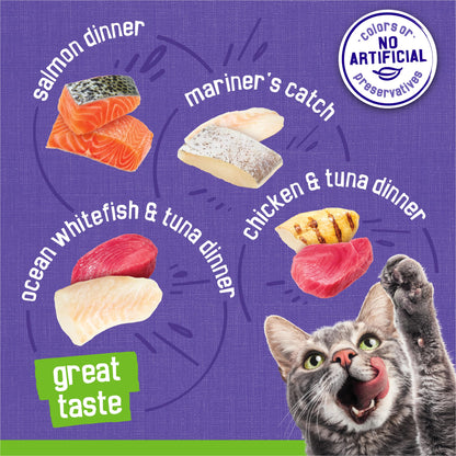 Purina Friskies Pate Wet Cat Food Variety Pack Seafood and Chicken Pate Favorites 40ct VP - (Pack of 40) 5.5 oz. Cans