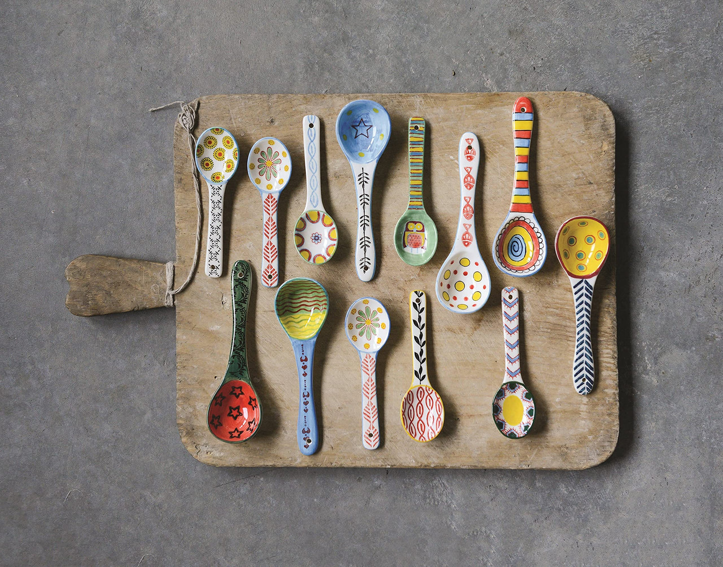 Ceramic Soup Spoons Set of 6–Mutilpurpose for Soup/Cereal/Ramen/Stews | Vibrant Design, Lead-Free & Dishwasher Safe | 6.25" Cute Decorative Spoons for Kitchen & Gifts