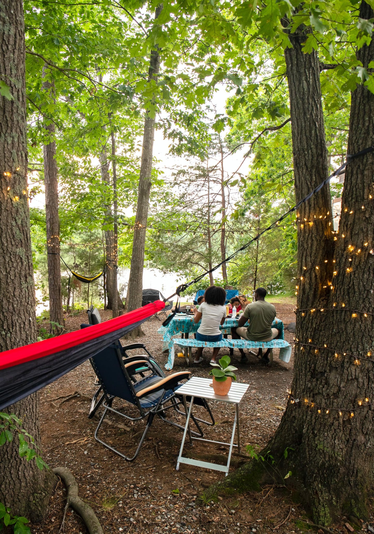 Camco Large Aluminum Side Table - Features Easy Setup & Supports Up to 110lbs - 19.5 L x 20” W x 24.25” H - Great for Camping, RVing & More - Folds to 2” (W) for RV Storage and Organization (51891)