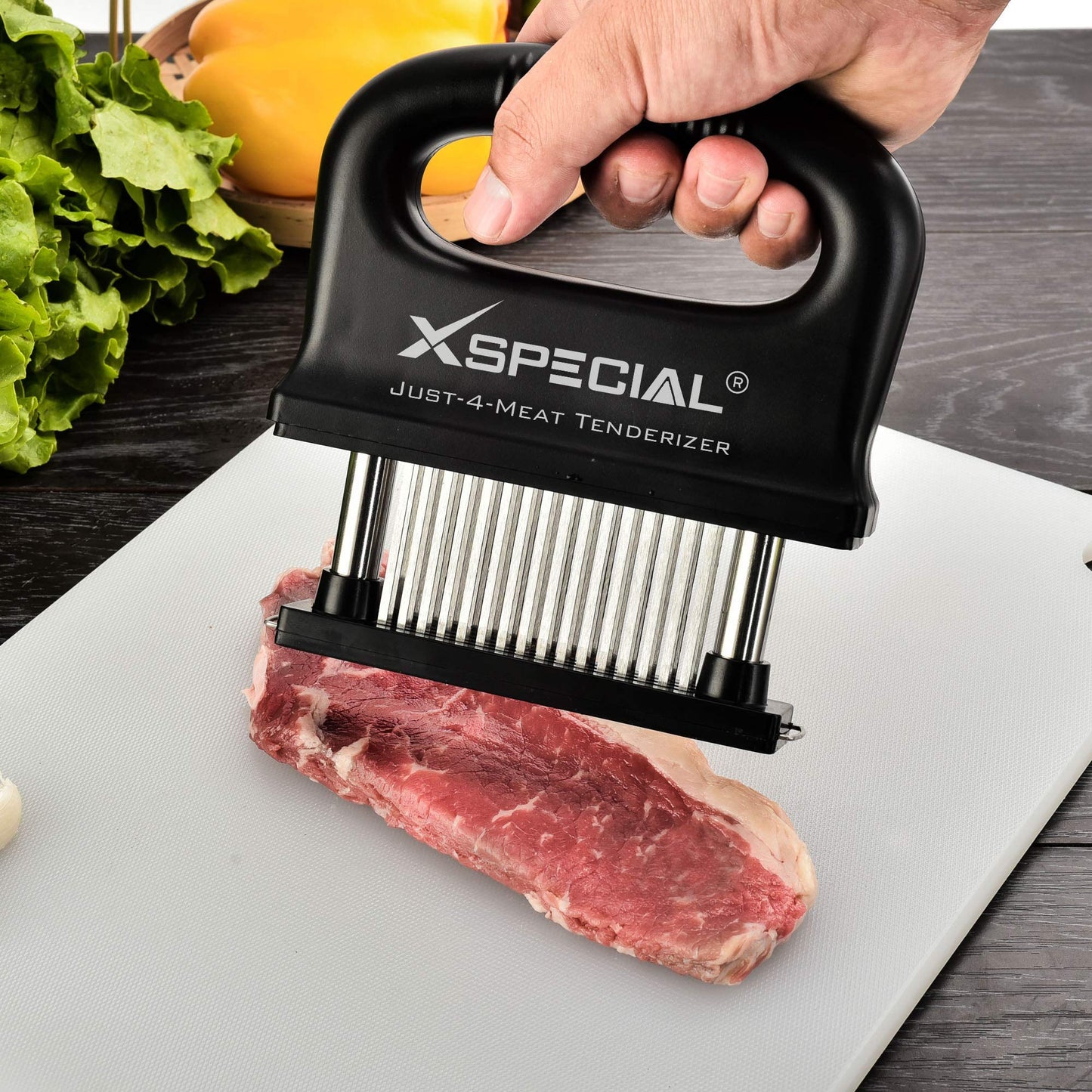 DELUXE MEAT TENDERIZER TOOL 48-BLADE | Turn Tough Cuts into Family Favorites | Professional-Grade Stainless Steel Needle | Unlock Restaurant-Quality Results at Home | No More Mallet or Meat Hammer