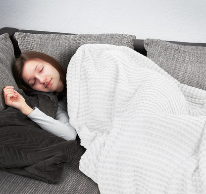 Utopia Bedding White 100% Cotton Waffle Blanket 300 GSM [Queen - 90x90 Inch] Soft Lightweight Breathable Bed Blanket for All Season