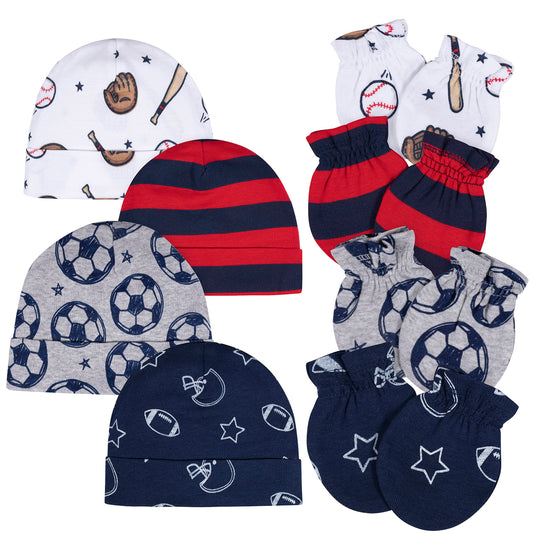 Gerber Baby Boys Cap and Mitten Sets Sports Blue 0-3 Months