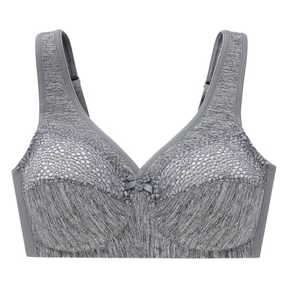 Glamorise Full Figure Plus Size MagicLift Moisture Control Bra Wirefree #1064 Gray Heather