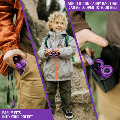 BeBison Binoculars for Kids and Adults - 8x21 High Resolution Real Optics - Compact Folding Shockproof Kids Binoculars for Bird Watching - Spy Games - Outdoor Play for Boys and Girls