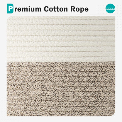 Cotton Rope Laundry Basket by YOUDENOVA, 72L Woven Collapsible Laundry Hamper, Clothes Hamper with Reinforced Handles in the Laundry Room, Bedroom, Bathroom, Brown