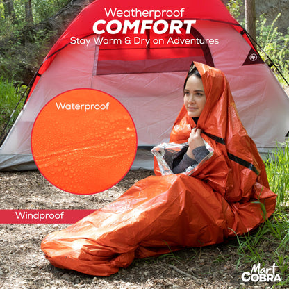 Emergency Sleeping Bag 3 Pack | for Survival Gear and Supplies Life Bivy Sack Waterproof Mylar Emergency Blankets for Survival Kit Car Camping Gear Hiking Tac Bivvy Go Bag Supplies Sleep Sacks Shelter