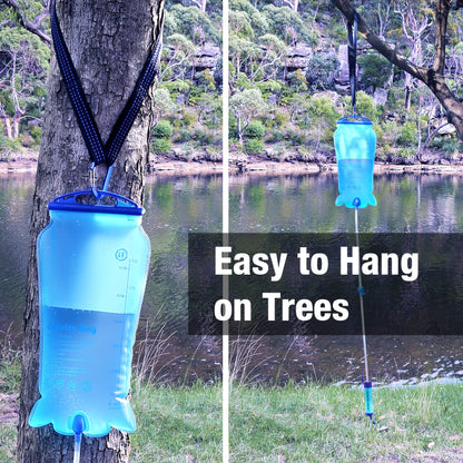 SimPure Gravity Water Filter, Portable Gravity-Fed Water Purifier with 3L Bag, Tree Strap, BPA Free Survival Gear and Equipment for Camping Hiking Emergency Preparedness