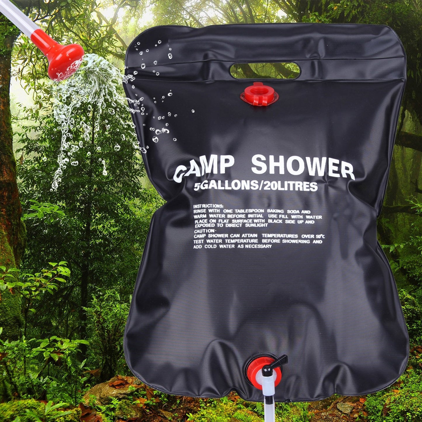 CARTMAN Portable Solar Camping Shower Bag, 5 Gallons for Outdoor Traveling Hiking Summer Shower