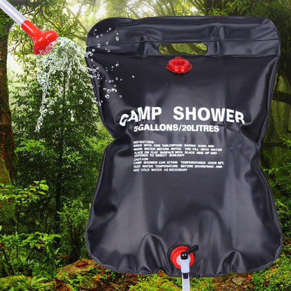 CARTMAN Portable Solar Camping Shower Bag, 5 Gallons for Outdoor Traveling Hiking Summer Shower