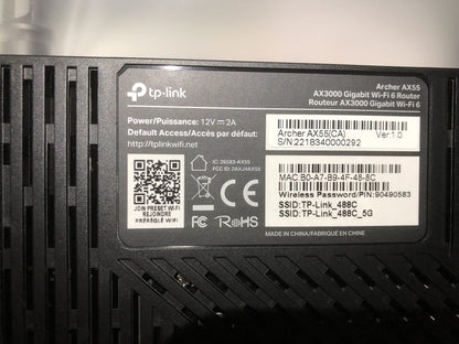 TP-Link Dual-Band AX3000 Wi-Fi 6 Router Archer AX55 | Wireless Gigabit Internet Router for Home | EasyMesh Compatible | VPN Clients & Server | HomeShield, OFDMA, MU-MIMO | USB 3.0 | Secure by Design