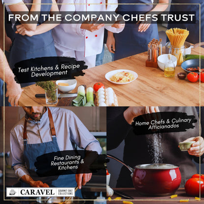 Smoked Sea Salt Sampler Set, Alderwood, Cherrywood, Bacon and Garlic Smoked Salts, Gourmet Cooking Gift, 0.5 oz x Bundle of 6 Flavored Salts - Caravel Gourmet Salt