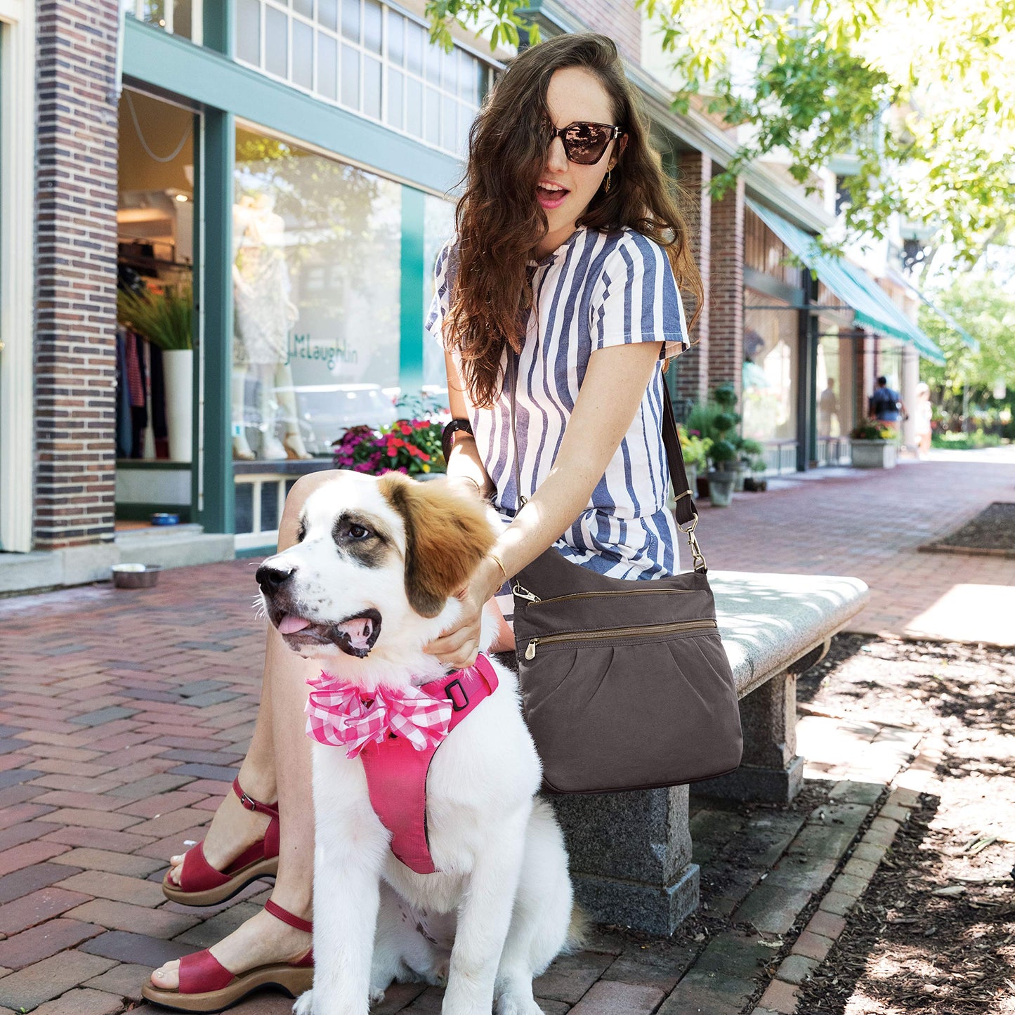 Travelon Anti-Theft Signature 3 Compartment Crossbody Bag