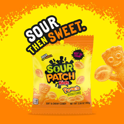 SOUR PATCH KIDS Peach Soft & Chewy Candy, Bulk Candy, 12 - 3.56 oz Bags